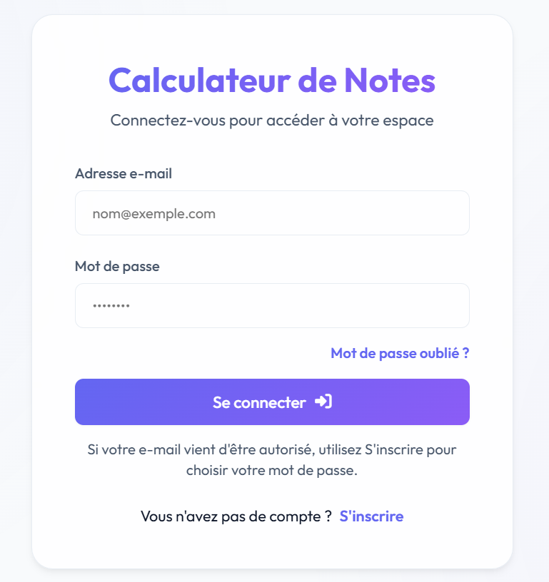 Page d'accueil NotesSav