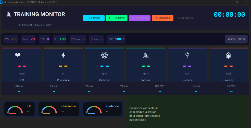 Training Monitor - Connexion Capteurs